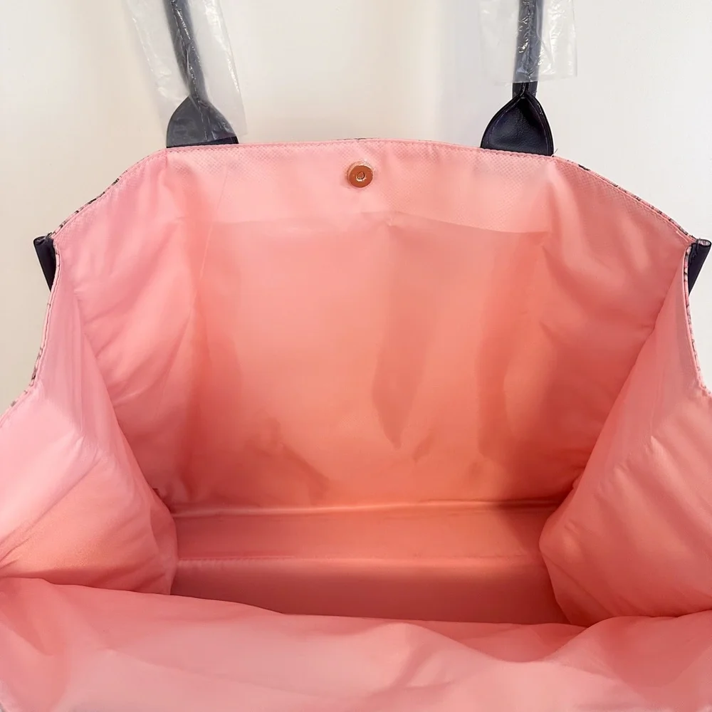 Victoria's Secret Pink & Gray Floral Tote Bag